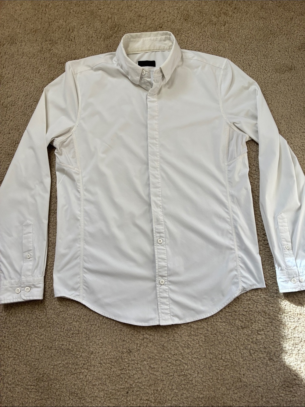 lululemon athletica Men's White Long-Sleeve Dress Shirt